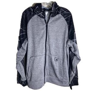 And1 Men's Size Large‎ Gray/Black Sweatshirt Full Zip Up Hoodie